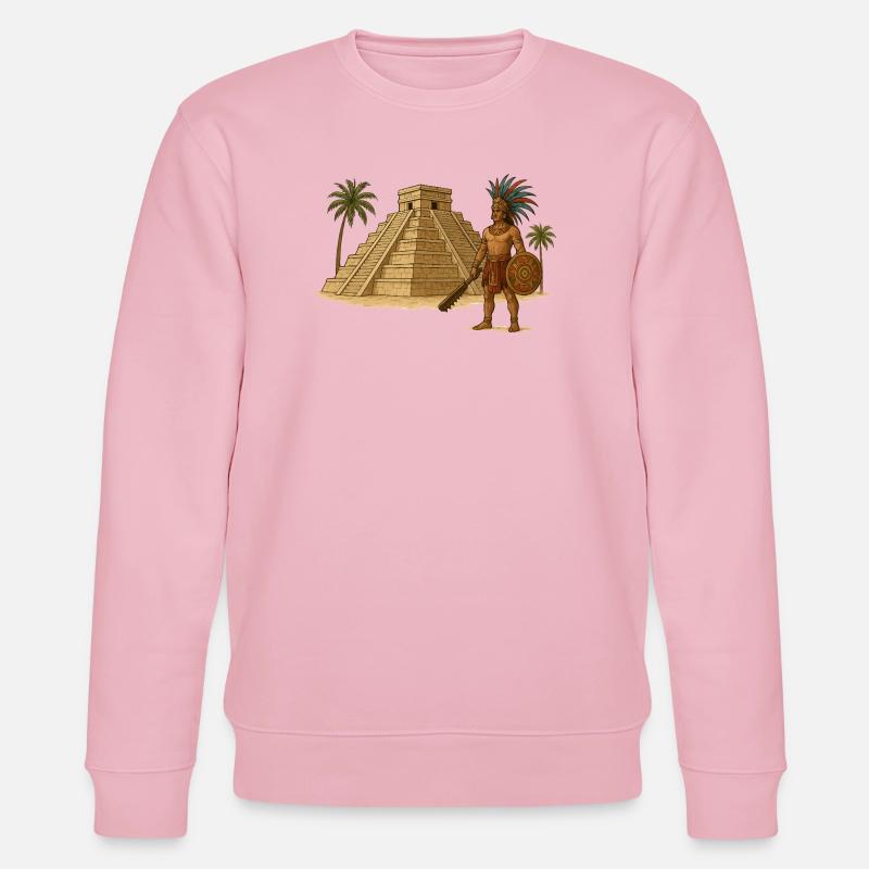 Maya Pyramide Krieger - Stanley/Stella Unisex Bio-Sweatshirt CHANGER  - Hellrosa