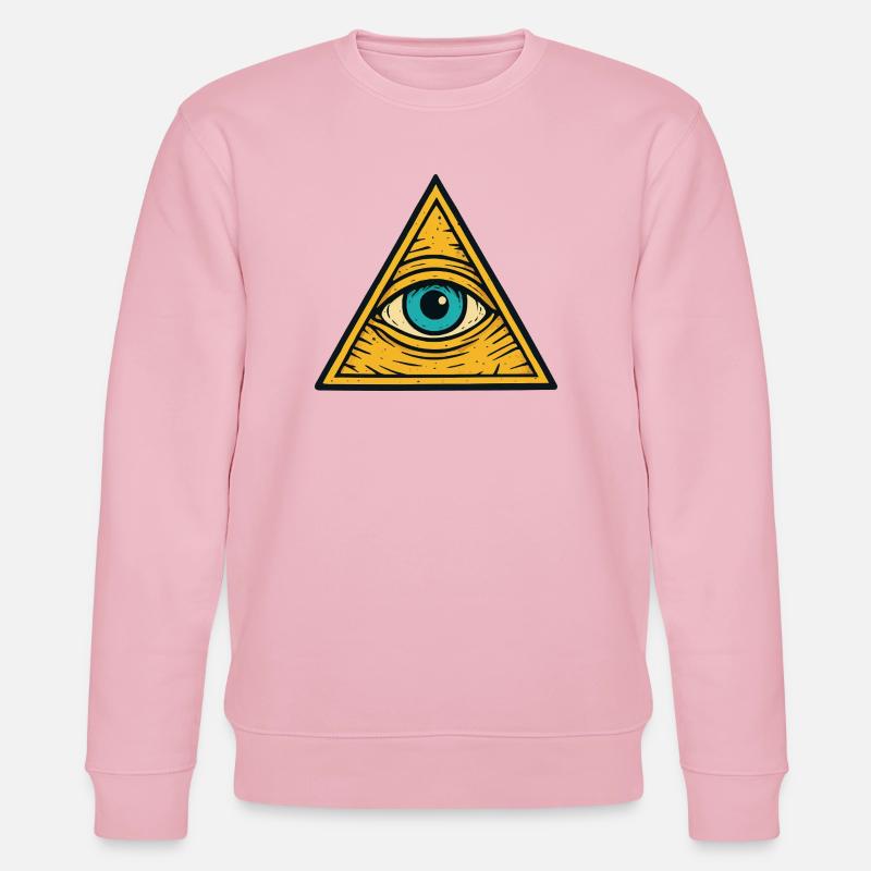 Oeil dans l’illustration du triangle - Sweat bio CHANGER Stanley/Stella Unisexe - rose pâle