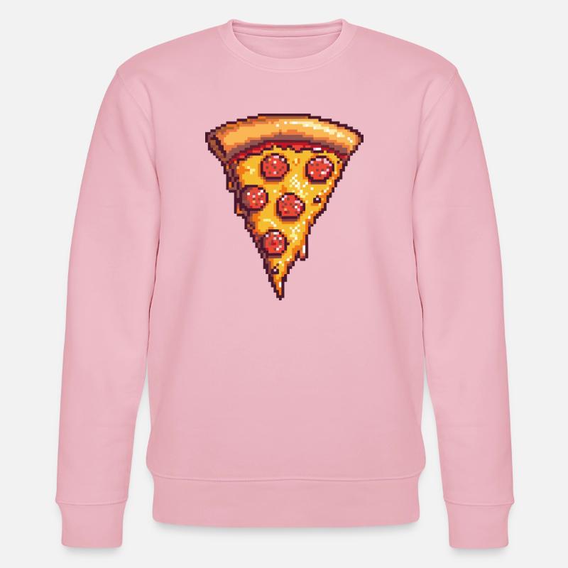 Pixel Pizza Stück - Stanley/Stella Unisex Bio-Sweatshirt CHANGER  - Hellrosa