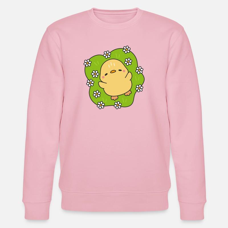 Friedliches Küken inmitten von Gänseblümchen - Stanley/Stella Unisex Bio-Sweatshirt CHANGER  - Hellrosa
