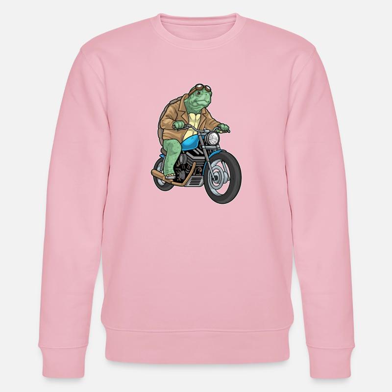 Turtle Motorcycle - Stanley/Stella CHANGER Unisex Organic Sweatshirt - cotton pink