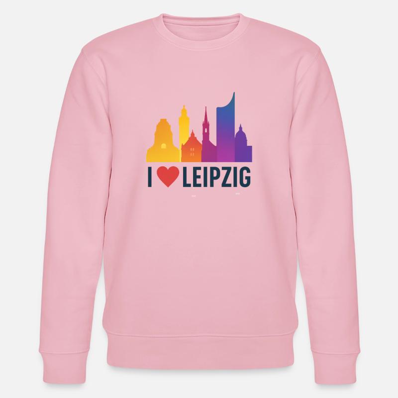 Leipzig Skyline Herzliebe - Stanley/Stella Unisex Bio-Sweatshirt CHANGER  - Hellrosa