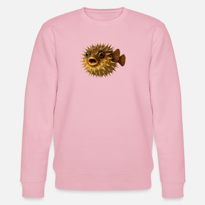 Spiny Fish Underwater Pattern - Stanley/Stella CHANGER Unisex Organic Sweatshirt - cotton pink