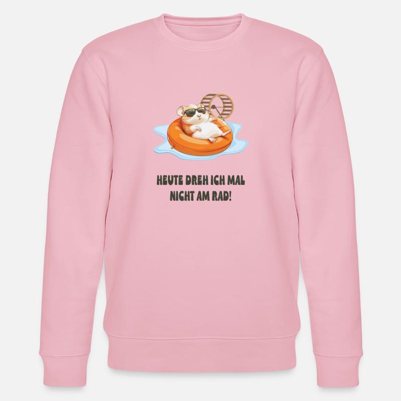 Hamster Entspannt im Pool - Stanley/Stella Unisex Bio-Sweatshirt CHANGER  - Hellrosa