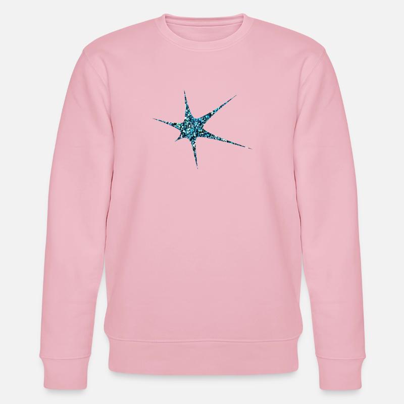 Blauer Glitzer Starburst Sparkle - Stanley/Stella Unisex Bio-Sweatshirt CHANGER  - Hellrosa