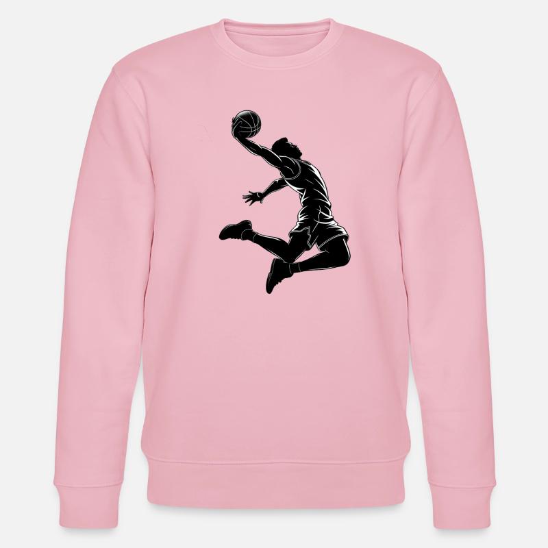 Basketball Dunk - Cool Silhouette Logo - Sweat bio CHANGER Stanley/Stella Unisexe - rose pâle
