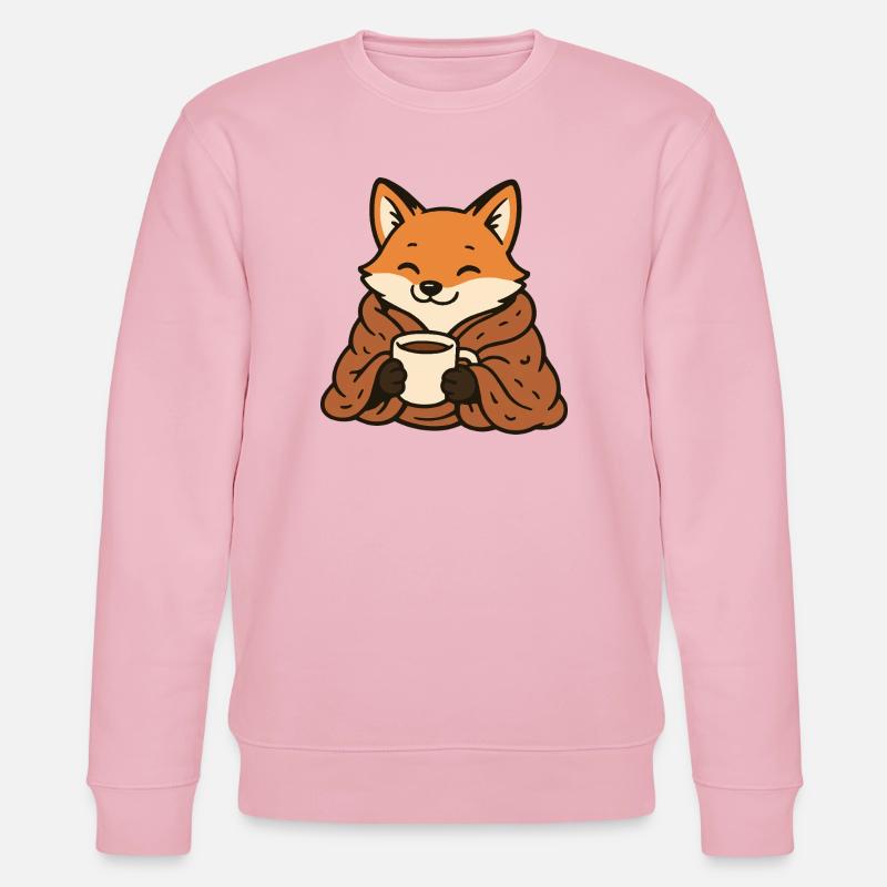Cuddly fox with mug - Stanley/Stella CHANGER Unisex Organic Sweatshirt - cotton pink