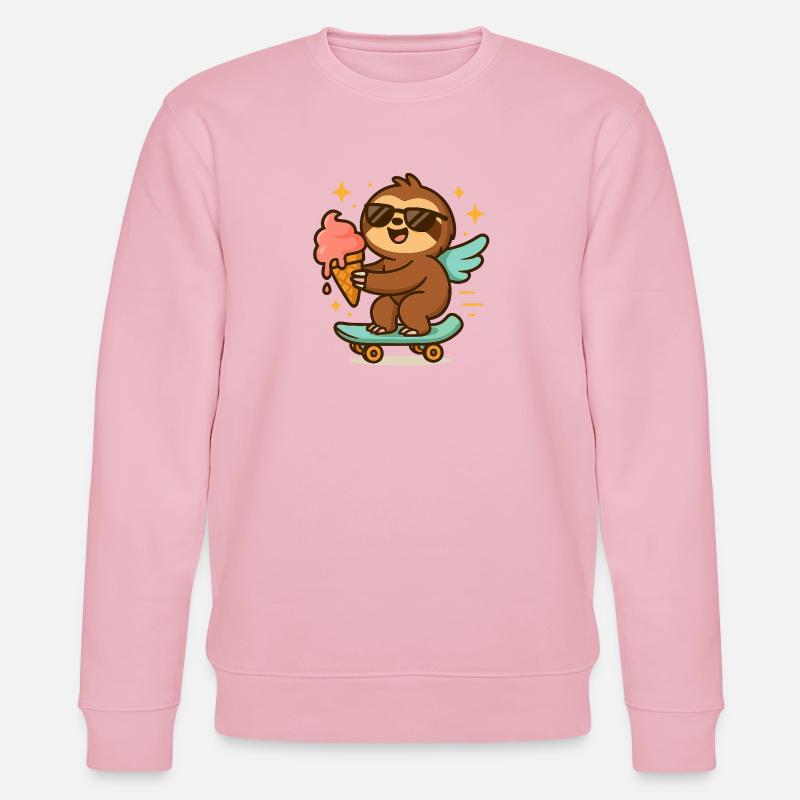 Cool Sloth Skateboard Treat Cone - Stanley/Stella Unisex Bio-Sweatshirt CHANGER  - Hellrosa