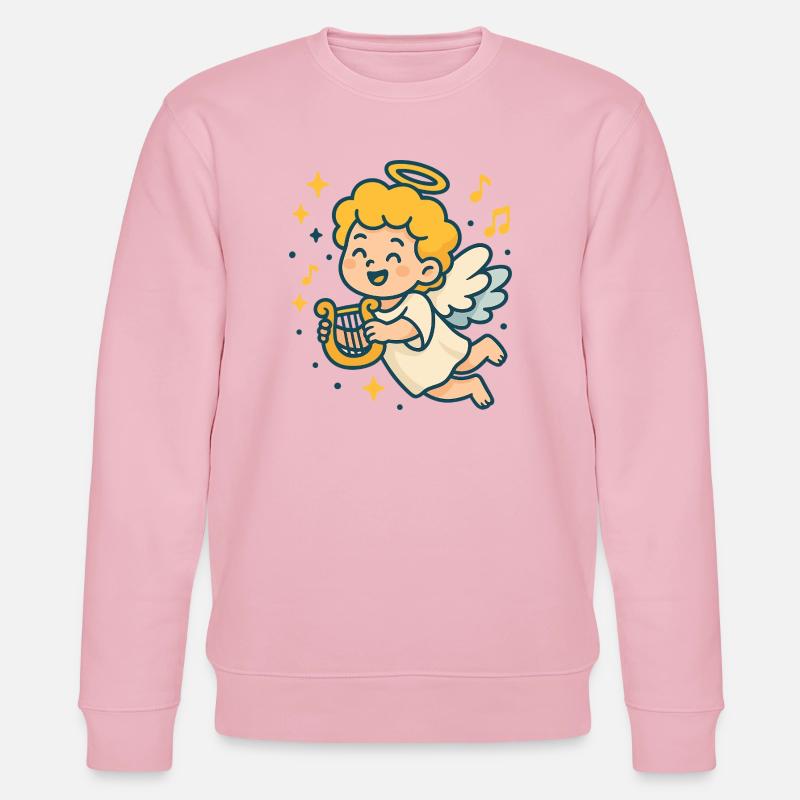 Cute Angel Playing Harp Design - Stanley/Stella Unisex Bio-Sweatshirt CHANGER  - Hellrosa