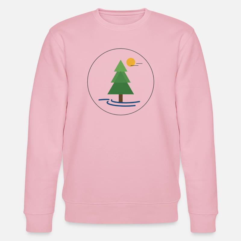 Geometrischer Waldbaum mit Sonne - Stanley/Stella Unisex Bio-Sweatshirt CHANGER  - Hellrosa