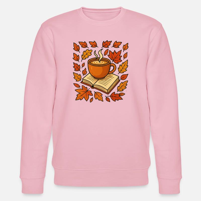 Herbstlese: Kaffee & Buch - Stanley/Stella Unisex Bio-Sweatshirt CHANGER  - Hellrosa