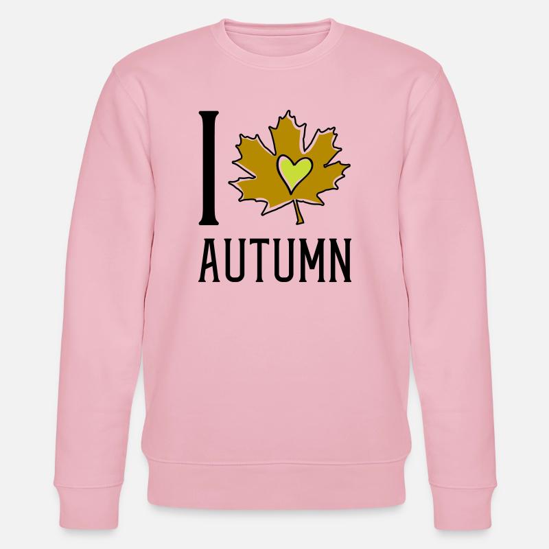 Cœur dans la feuille d’automne - Sweat bio CHANGER Stanley/Stella Unisexe - rose pâle