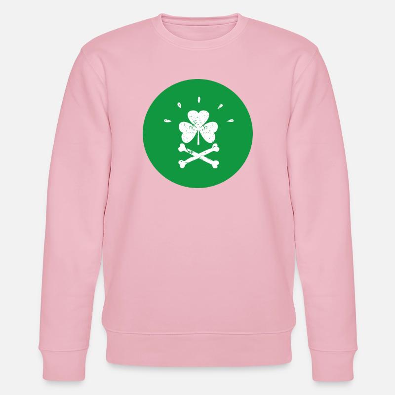 Joyeuse Roger Shamrock Saint-Patrick - Sweat bio CHANGER Stanley/Stella Unisexe - rose pâle