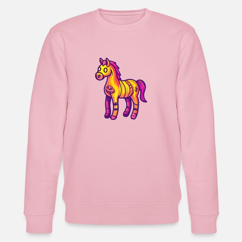 Pferd Halloween Zombie - Stanley/Stella Unisex Bio-Sweatshirt CHANGER  - Hellrosa