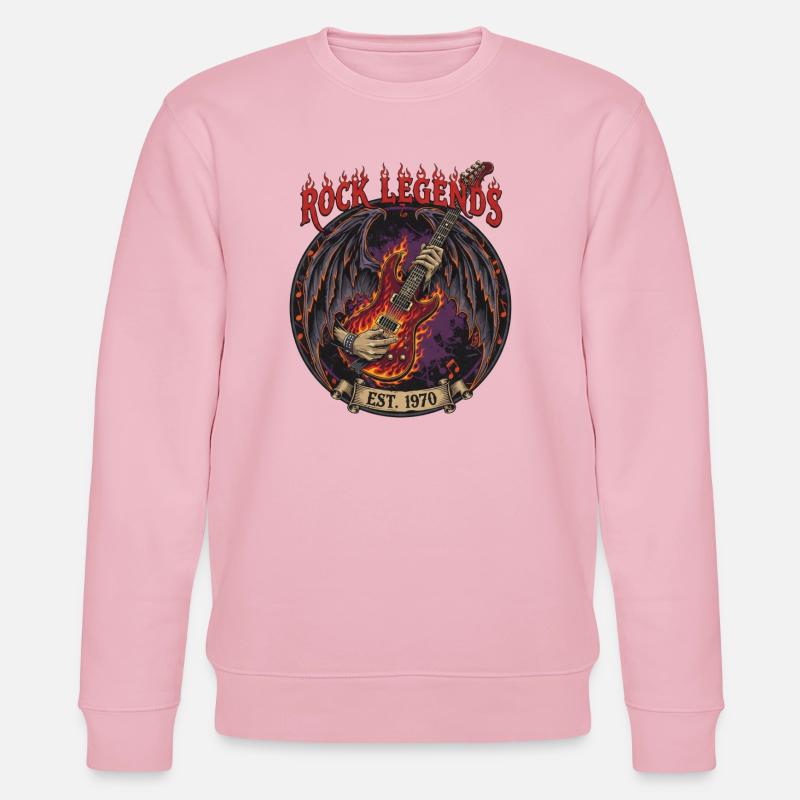 Rock Legenden FeuerGitarre - Stanley/Stella Unisex Bio-Sweatshirt CHANGER  - Hellrosa