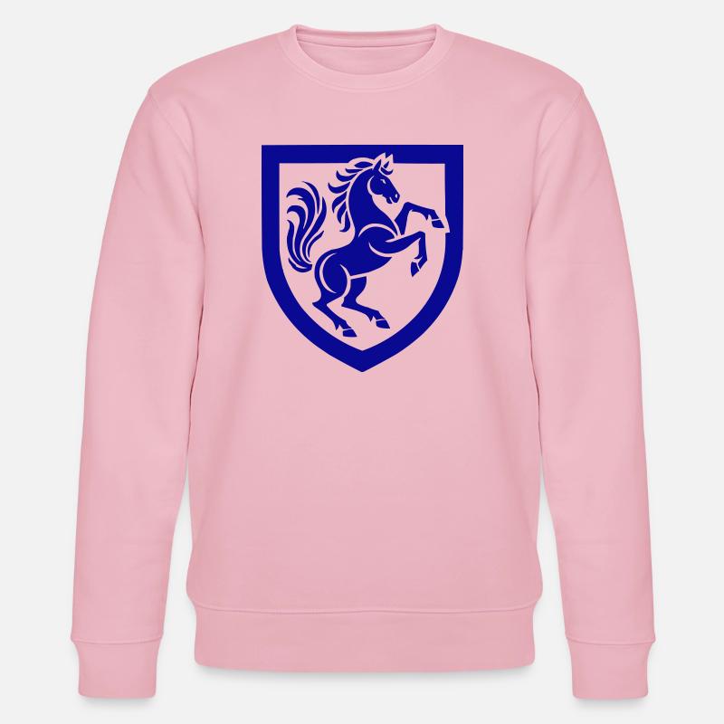 Blaues Pferdeschild Silhouette - Stanley/Stella Unisex Bio-Sweatshirt CHANGER  - Hellrosa