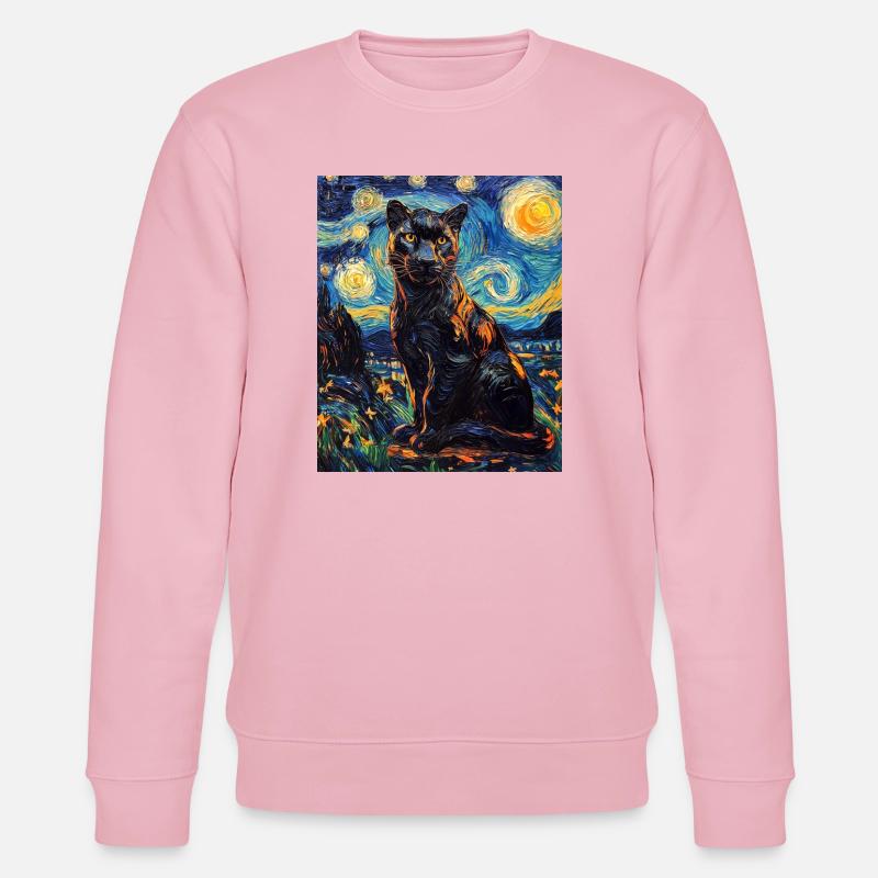 Panther Van Gogh Style Starry Night - Stanley/Stella Unisex Bio-Sweatshirt CHANGER  - Hellrosa