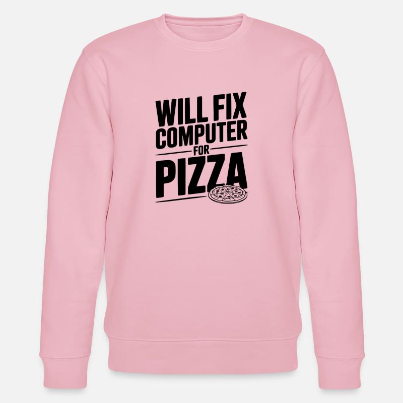 Wird den Computer für Pizza reparieren - Stanley/Stella Unisex Bio-Sweatshirt CHANGER  - Hellrosa