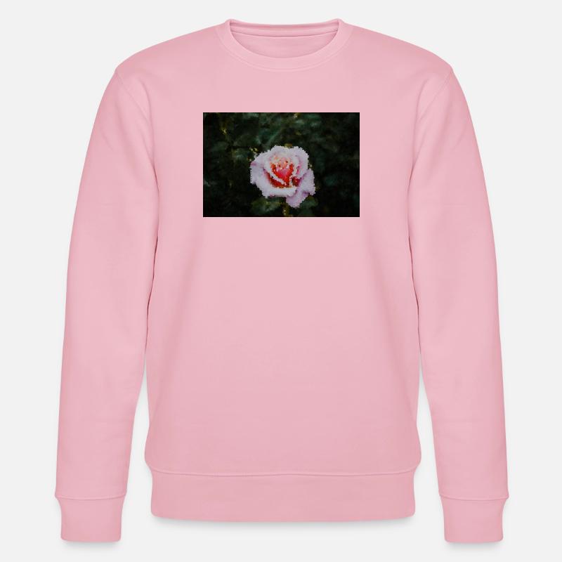 Rosen-Aquarell im Pixelstil - Stanley/Stella Unisex Bio-Sweatshirt CHANGER  - Hellrosa