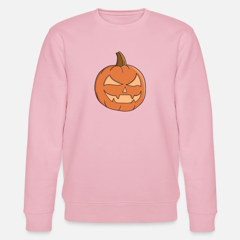 Mitternächtliches Jack-O-Lantern-Grinsen - Stanley/Stella Unisex Bio-Sweatshirt CHANGER  - Hellrosa