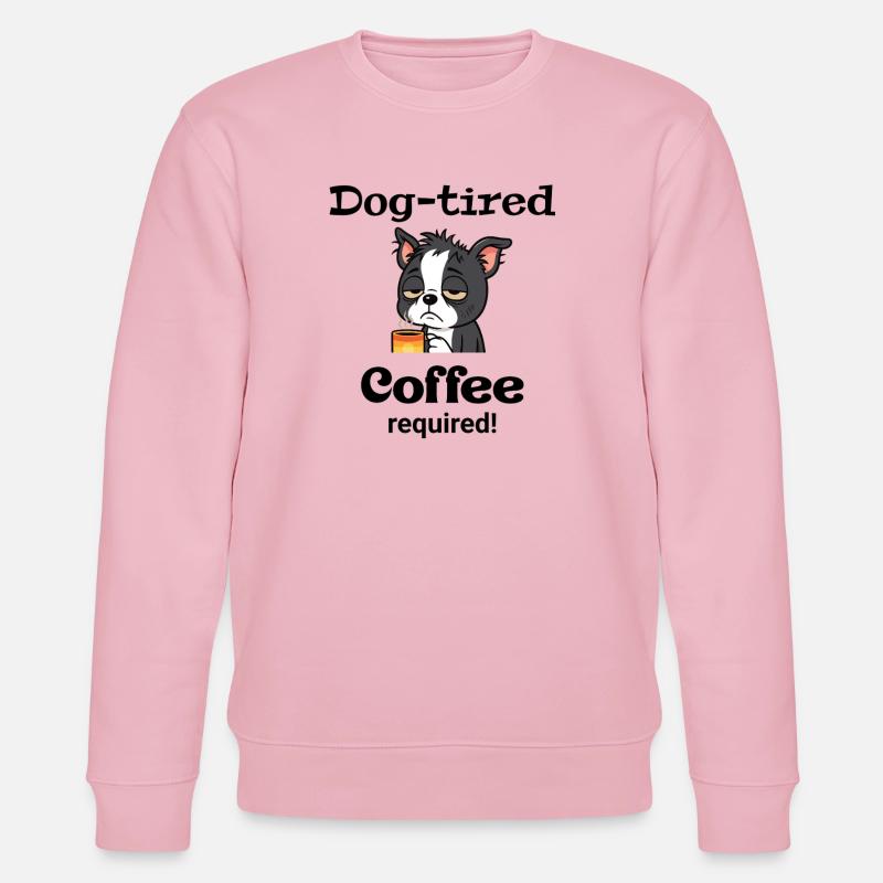 Boston - Hund müde - Kaffee erforderlich - Stanley/Stella Unisex Bio-Sweatshirt CHANGER  - Hellrosa