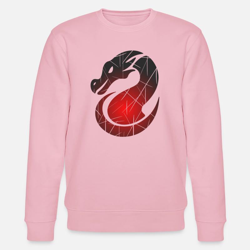 Roter Drachen mit Split-Textur - Stanley/Stella Unisex Bio-Sweatshirt CHANGER  - Hellrosa