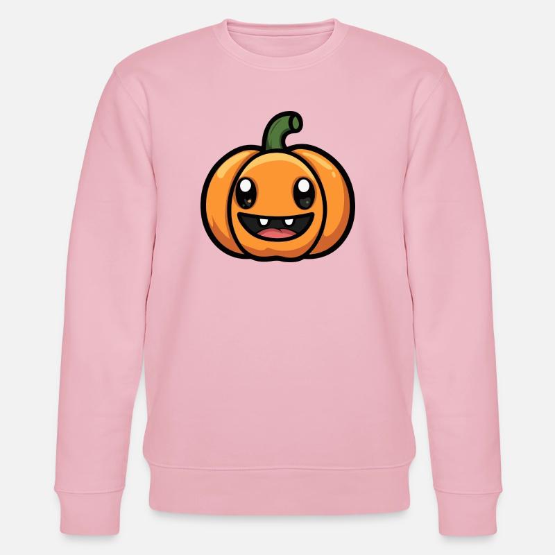 Kürbis Halloween Herbst Comic - Stanley/Stella Unisex Bio-Sweatshirt CHANGER  - Hellrosa