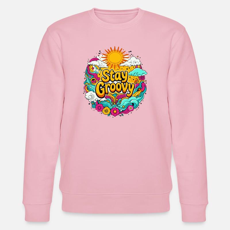 Psychedelisch Retro - Stanley/Stella Unisex Bio-Sweatshirt CHANGER  - Hellrosa