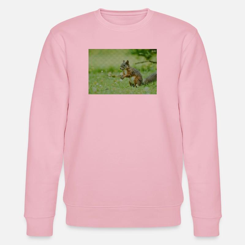 Eichhörnchen Wald Muster - Stanley/Stella Unisex Bio-Sweatshirt CHANGER  - Hellrosa