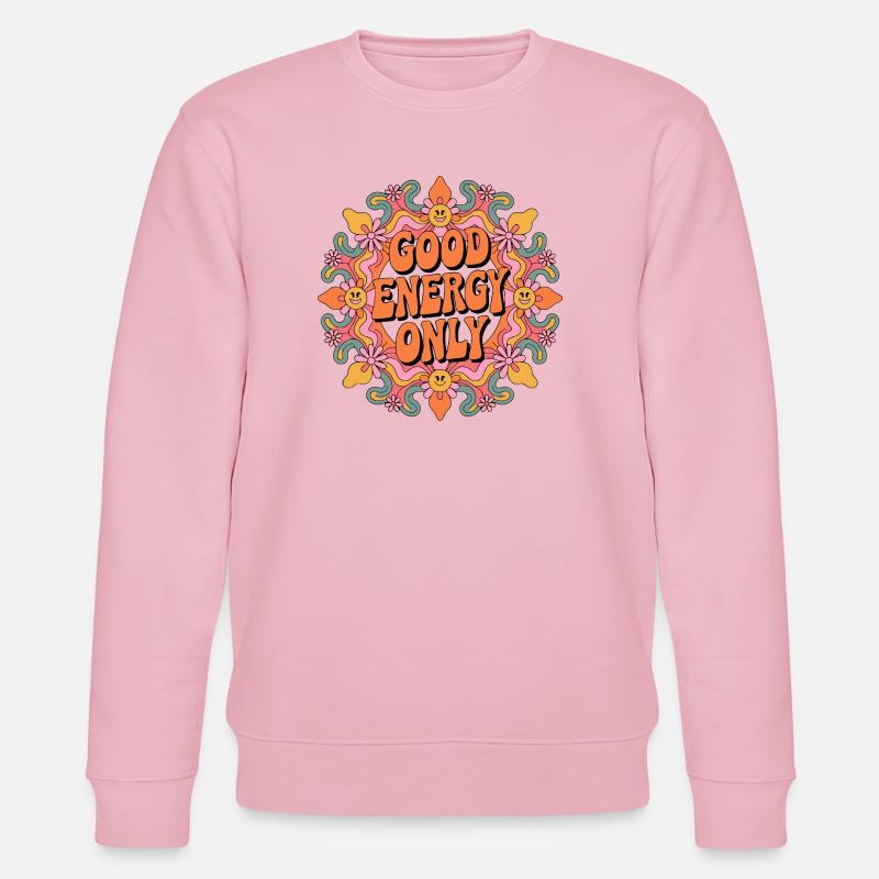 Psychedelic Retro – Good Energy Only - Stanley/Stella Unisex Bio-Sweatshirt CHANGER  - Hellrosa