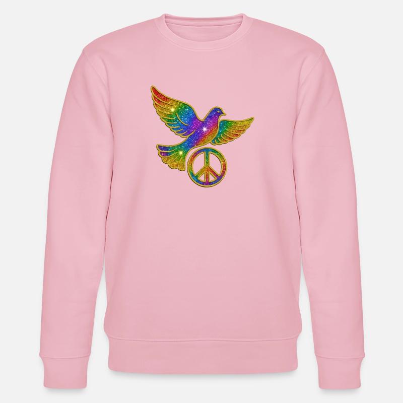 Regenbogen Taubenfriedenssymbol - Stanley/Stella Unisex Bio-Sweatshirt CHANGER  - Hellrosa