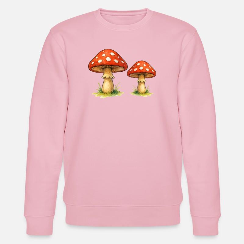 Red toadstools in the grass - Stanley/Stella CHANGER Unisex Organic Sweatshirt - cotton pink