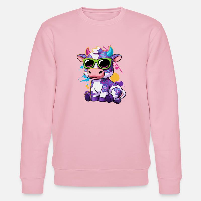 Kuhbauer Milchbauer Bauer Bauernhof Motiv - Stanley/Stella Unisex Bio-Sweatshirt CHANGER  - Hellrosa
