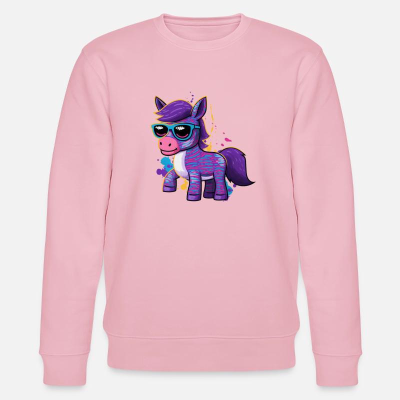 Reiterin Pony Farbenfrohes Pferd - Stanley/Stella Unisex Bio-Sweatshirt CHANGER  - Hellrosa