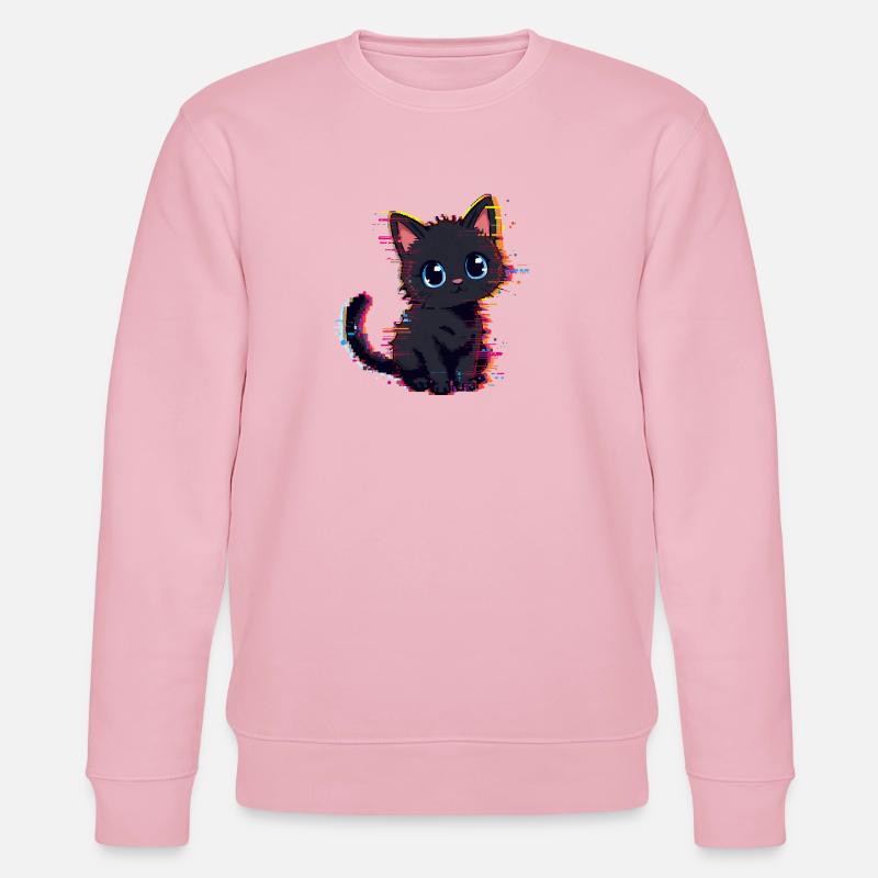 Neon Glitch Noir Chat Mignon - Sweat bio CHANGER Stanley/Stella Unisexe - rose pâle