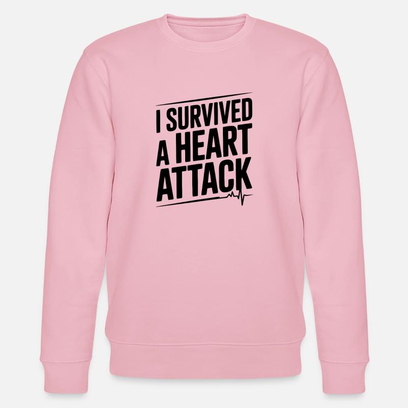 J’ai survécu à une crise cardiaque - Sweat bio CHANGER Stanley/Stella Unisexe - rose pâle