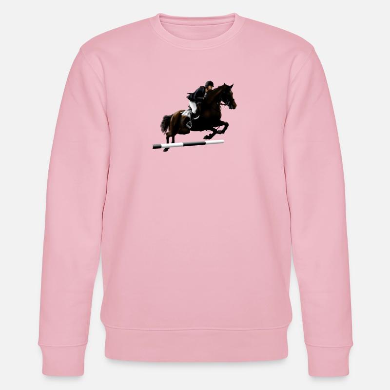 Springendes Pferd mit Reiter - Stanley/Stella Unisex Bio-Sweatshirt CHANGER  - Hellrosa