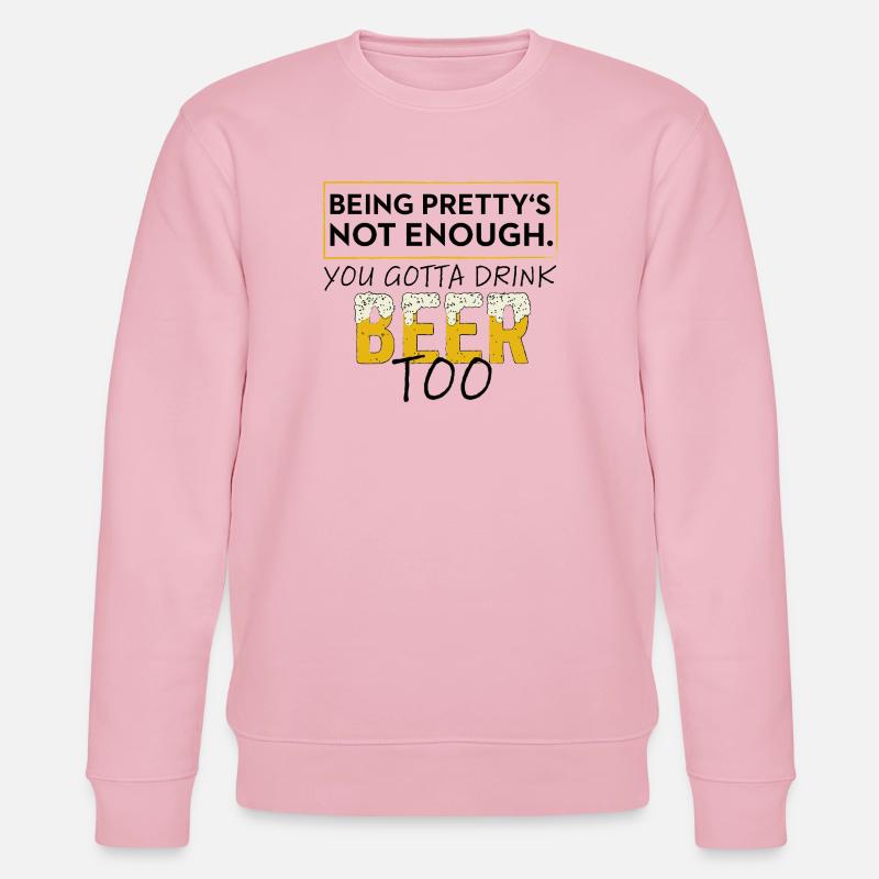 Hübsch reicht nicht: Du brauchst Bier - Stanley/Stella Unisex Bio-Sweatshirt CHANGER - Hellrosa
