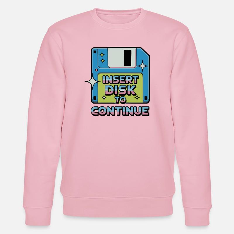Y2K Retro – Insert Disk to Continue - Stanley/Stella Unisex Bio-Sweatshirt CHANGER  - Hellrosa