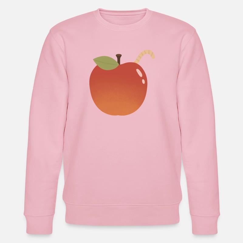 Pomme avec accent de ver incurvé - Sweat bio CHANGER Stanley/Stella Unisexe - rose pâle