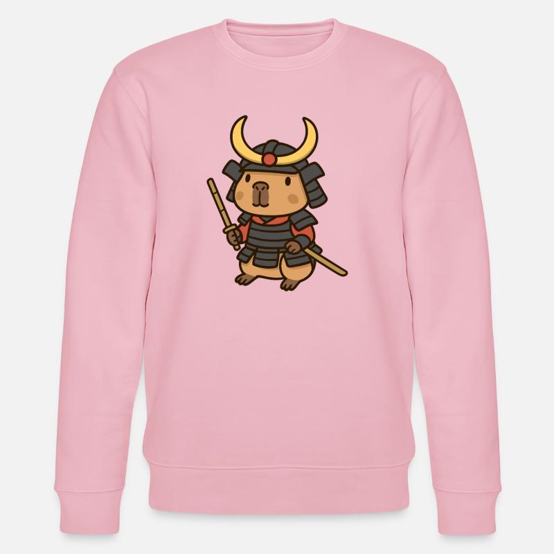 Samurai Capybara – Mutig & Gelassen ⚔️🦫 - Stanley/Stella Unisex Bio-Sweatshirt CHANGER  - Hellrosa