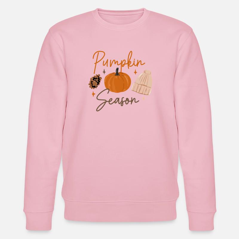Saison des citrouilles Imprimé d’automne douillet - Sweat bio CHANGER Stanley/Stella Unisexe - rose pâle