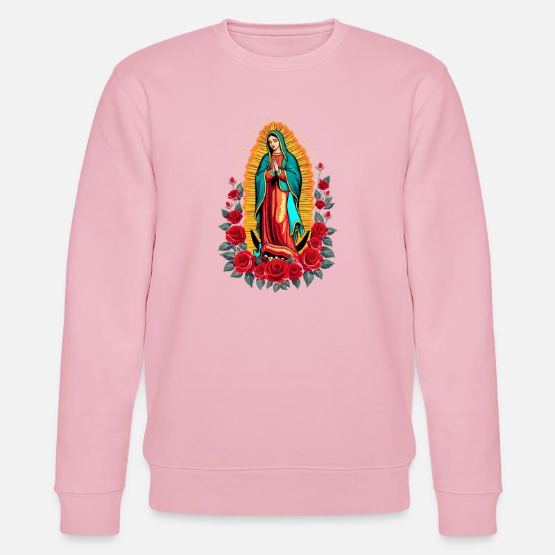 Guadalupe Mary Rosary - Stanley/Stella CHANGER Unisex Organic Sweatshirt - cotton pink