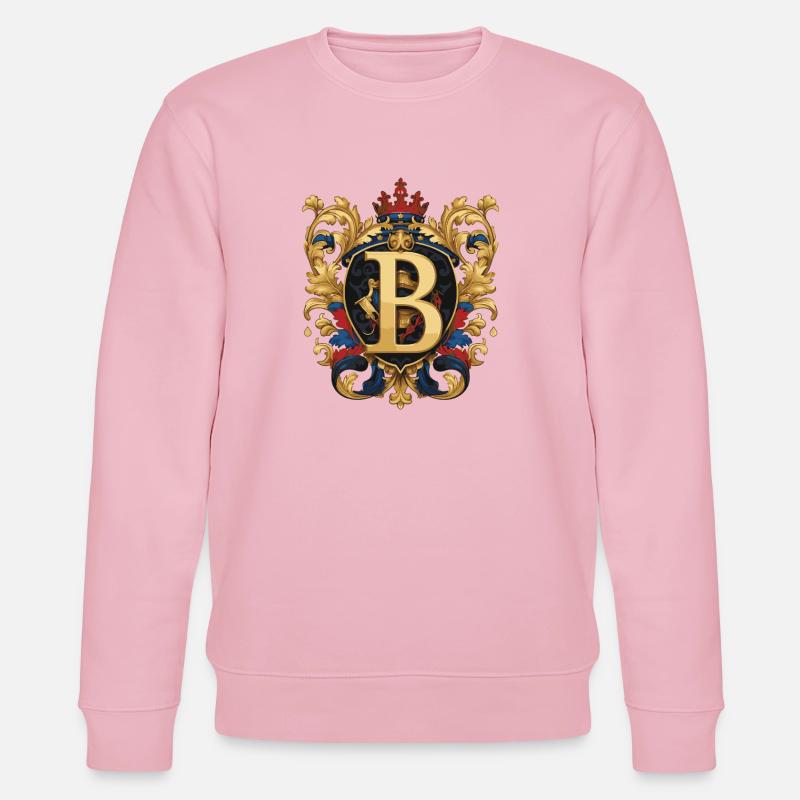 B Buchstabe Name Krone - Stanley/Stella Unisex Bio-Sweatshirt CHANGER  - Hellrosa