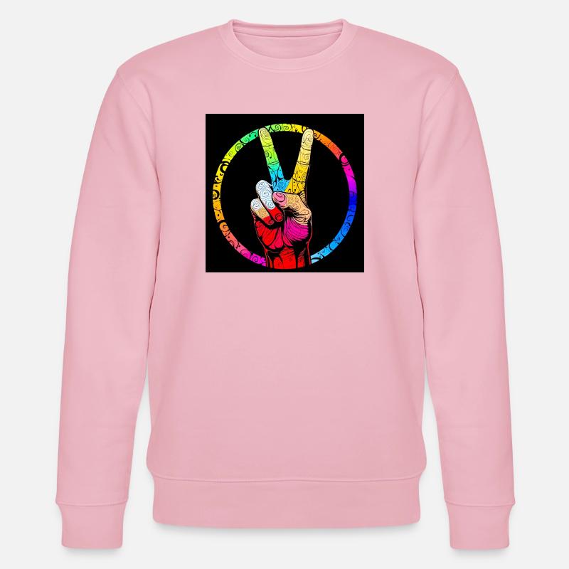 Bunter Friedenshandwirbel - Stanley/Stella Unisex Bio-Sweatshirt CHANGER  - Hellrosa