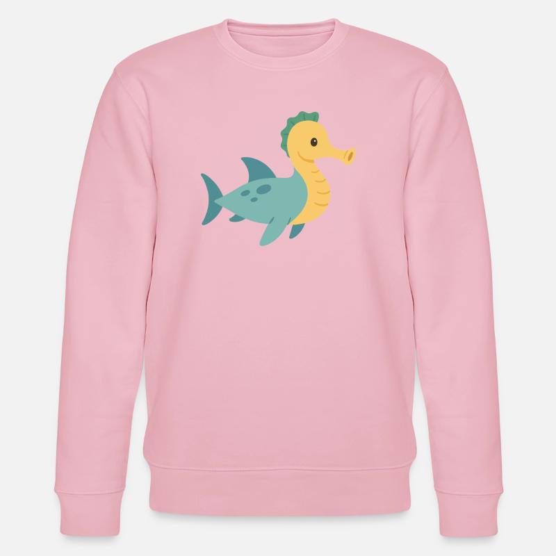 Seepferdchen-Hai im Meer - Stanley/Stella Unisex Bio-Sweatshirt CHANGER  - Hellrosa