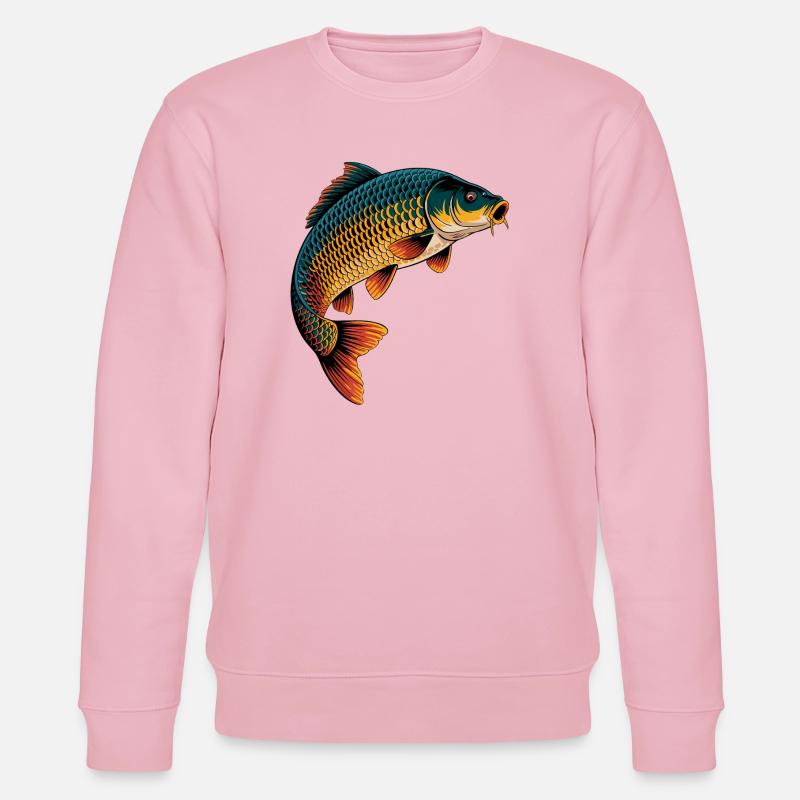 Springender Karpfen  - Stanley/Stella Unisex Bio-Sweatshirt CHANGER  - Hellrosa