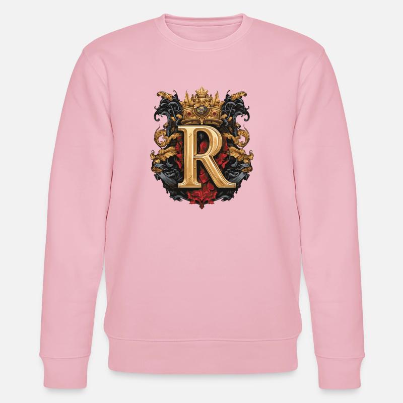 R Buchstabe Name Krone - Stanley/Stella Unisex Bio-Sweatshirt CHANGER  - Hellrosa