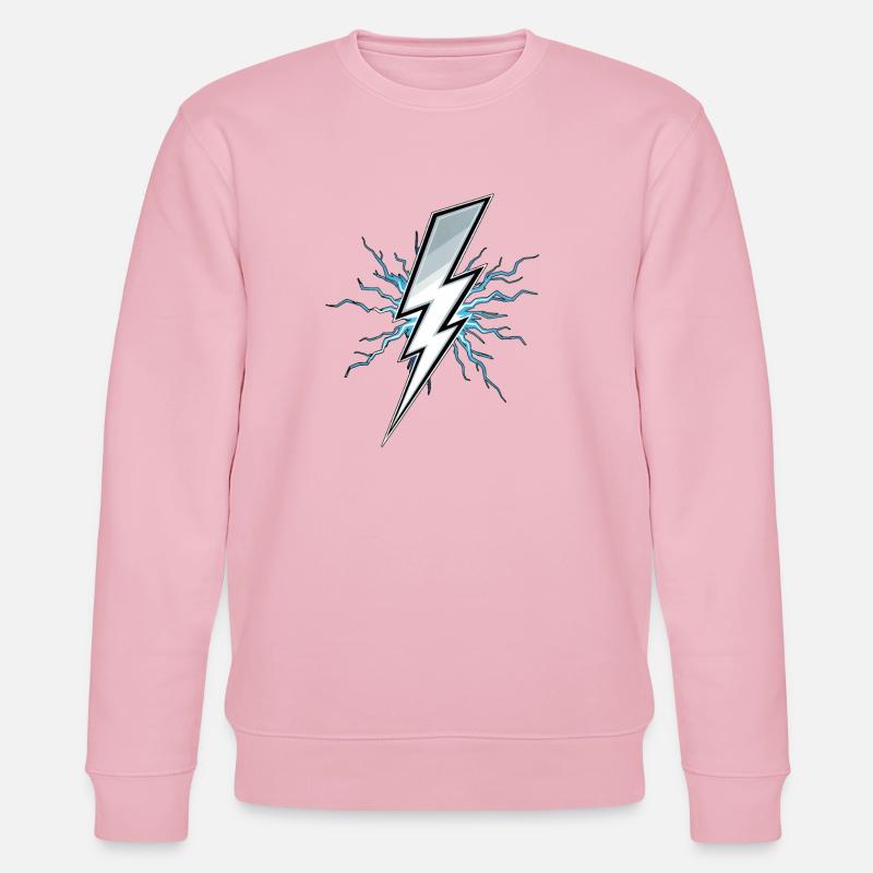 Blitz Blitzschlag Gewitter Strom Sturm - Stanley/Stella Unisex Bio-Sweatshirt CHANGER  - Hellrosa