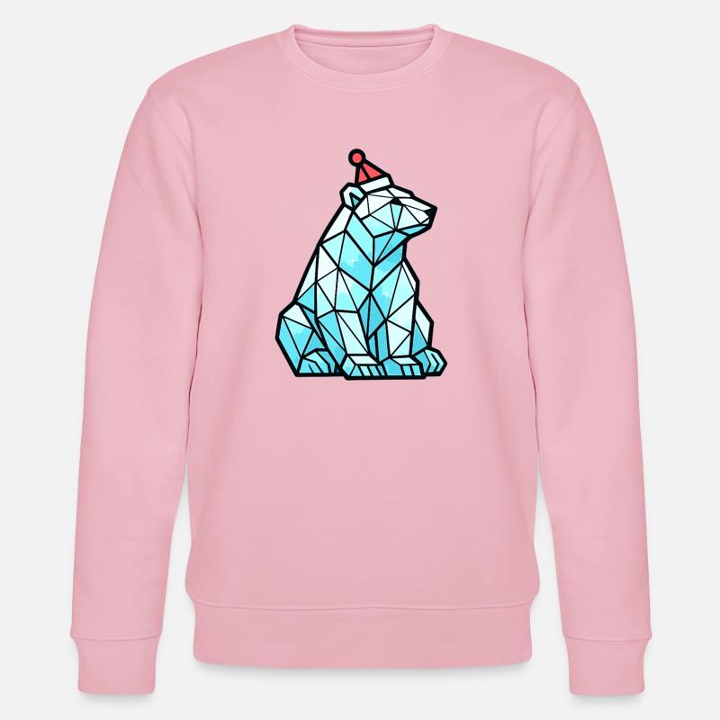 Polygon Eisbär mit Weihnachtsmütze - Stanley/Stella Unisex Bio-Sweatshirt CHANGER  - Hellrosa
